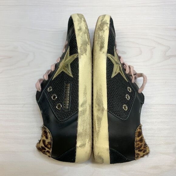 Golden Goose Black Leopard Print Sneakers Women’s Size 37 US 7 - Picture 2 of 15